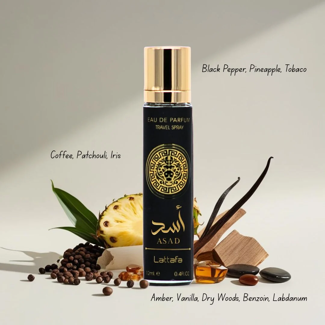 Asad Eau de Parfum Travel Spray 12ml (0.4 oz) by Lattafa | Power in Your Pocket - Image 3
