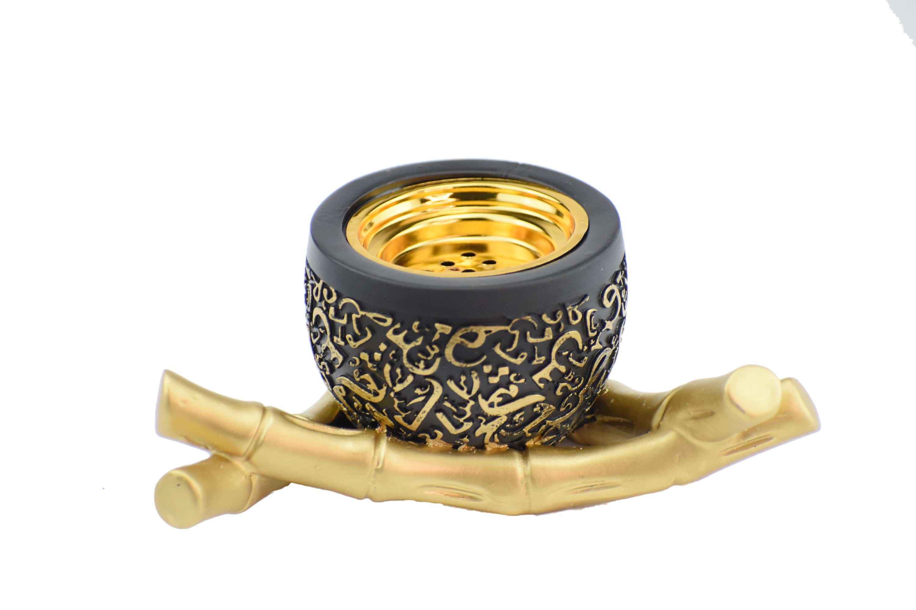 Bamboo Trangle Arabic Script Incense Bakhoor Burner - Black - Image 2