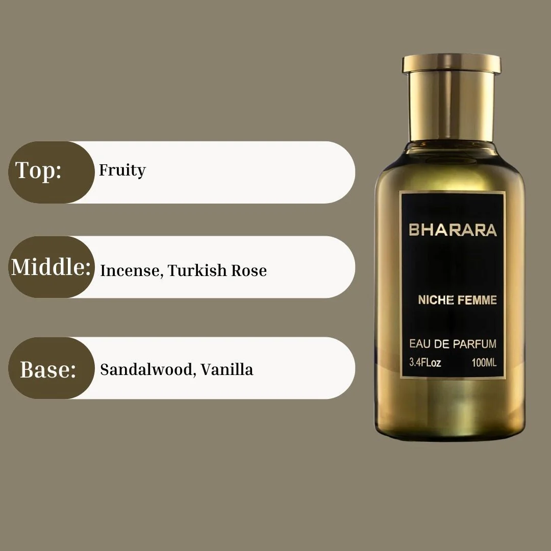 Bharara Niche Femme EDP Spray 100ML (3.4 OZ) by BHARARA | Long Lasting, Fruity, Sensual, Feminine Scents. - Image 4