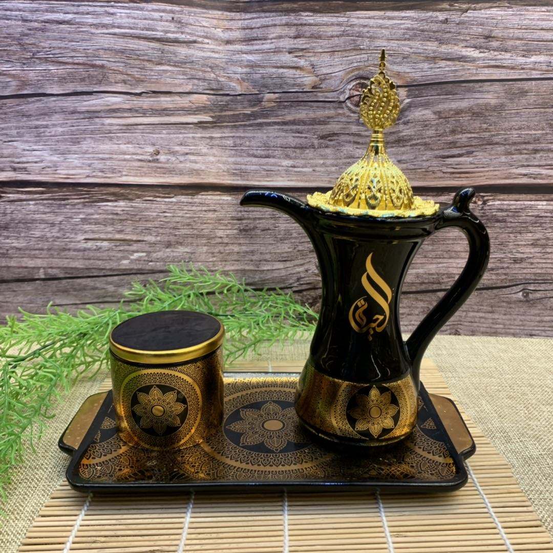 Glossy Arabic Design Royal Bakhoor Tea Set - Black | Intense Oud - Image 8