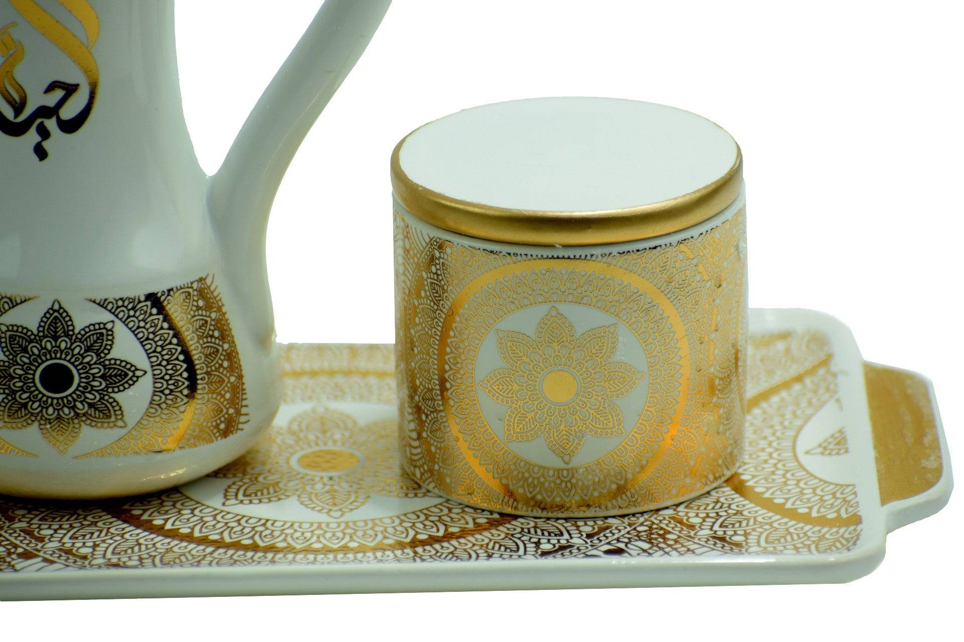 Glossy Arabic Design Royal Bakhoor Tea Set - White | Intense Oud - Image 5