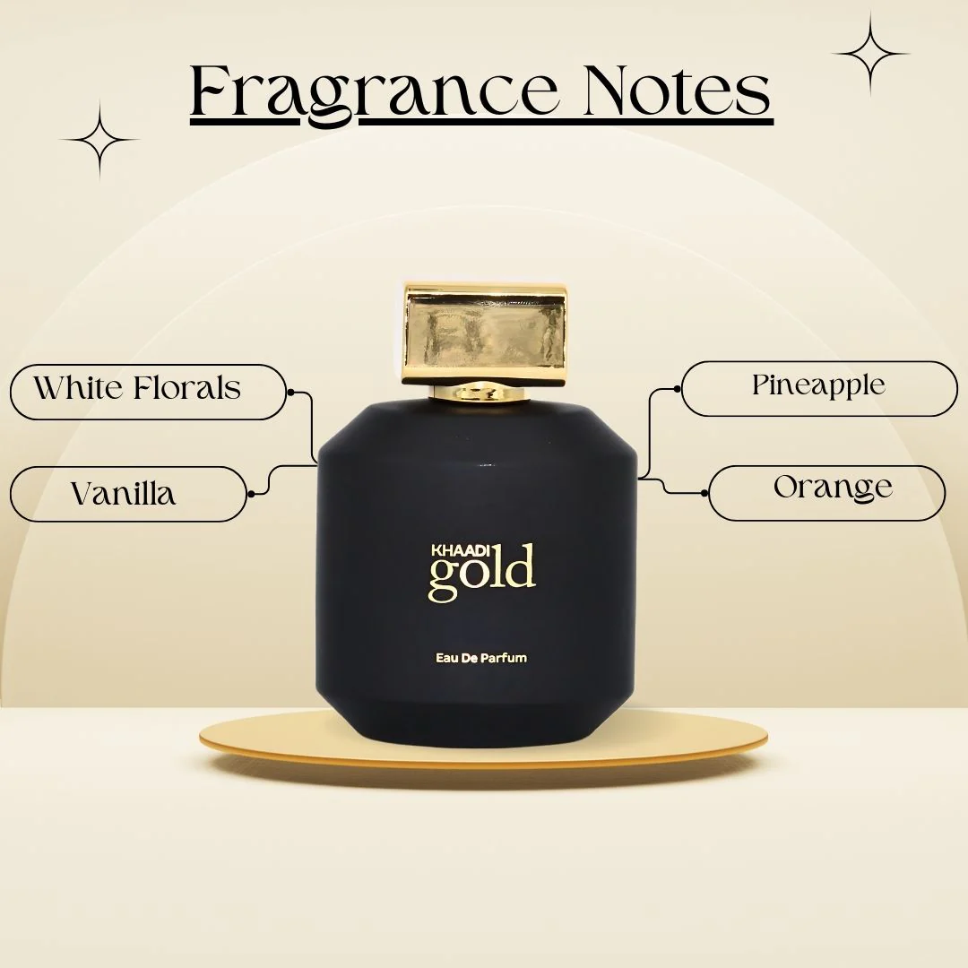 Gold EDP Spray 100ML (3.4 OZ) by Khaadi | Long Lasting, Fruity, Floral, Citrusy, Luxurious Perfumes. - Image 5