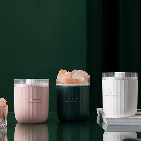 Green Crystal Portable Aroma Therapy Humidifier With Himalayan Salt Rocks - by Intense Oud - Image 9