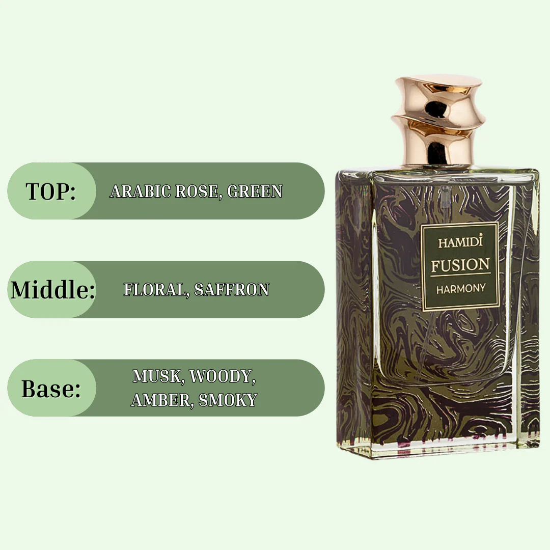 FUSION HARMONY EDP Spray 85ML (2.8 OZ) By Hamidi | A Long Lasting & Harmonious Blend Of Delicate Florals. - Image 5