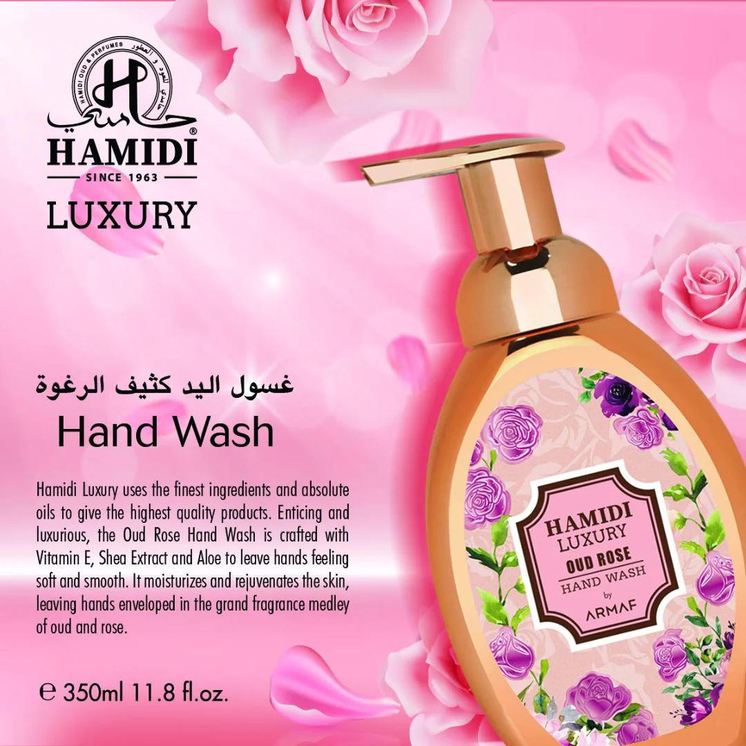 LUXURY OUD ROSE HAND WASH 350ML (11.9 OZ) By Hamidi | Enticing & Ultra Moisturizing, Rejuvenates The Skin. - Image 2
