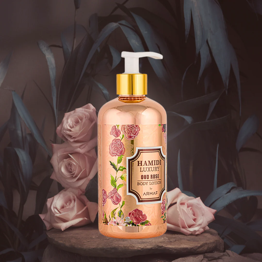 LUXURY OUD ROSE BODY LOTION 500ML (16.9 OZ) By Hamidi | Ultra Moisturizing & Skin-Nourishing | Replenishes Dry Skin, Sweet Fragrance. - Image 2