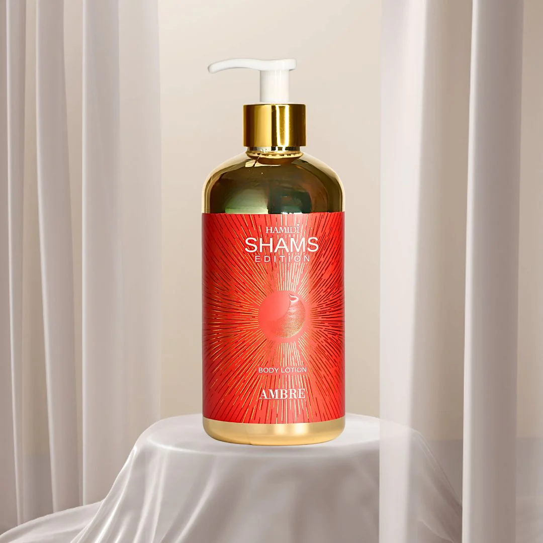 Hamidi Shams Edition Ambre Body Lotion 500ml (16.9 OZ) By Hamidi | Ultra Moisturizing, Skin-Nourishing, Replenishes Dry Skin, Sweet Fragrance. - Image 4
