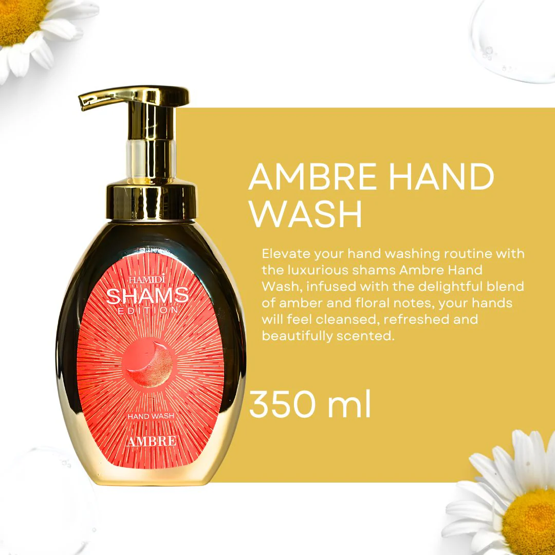 Hamidi Shams Edition Ambre Hand Wash 350ml (11.9 OZ) By Hamidi | Enticing & Ultra Moisturizing, Rejuvenates The Skin. - Image 2