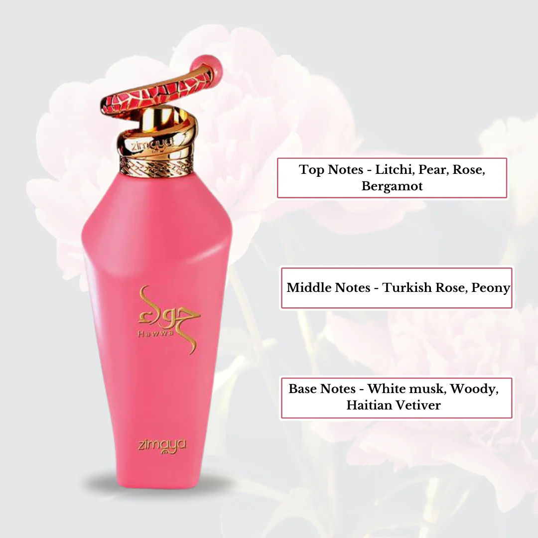 Hawwa Pink EDP Spray 100ML (3.4OZ) by ZIMAYA | Long Lasting, Fresh, Floral Bouquet Of Sensation. - Image 4