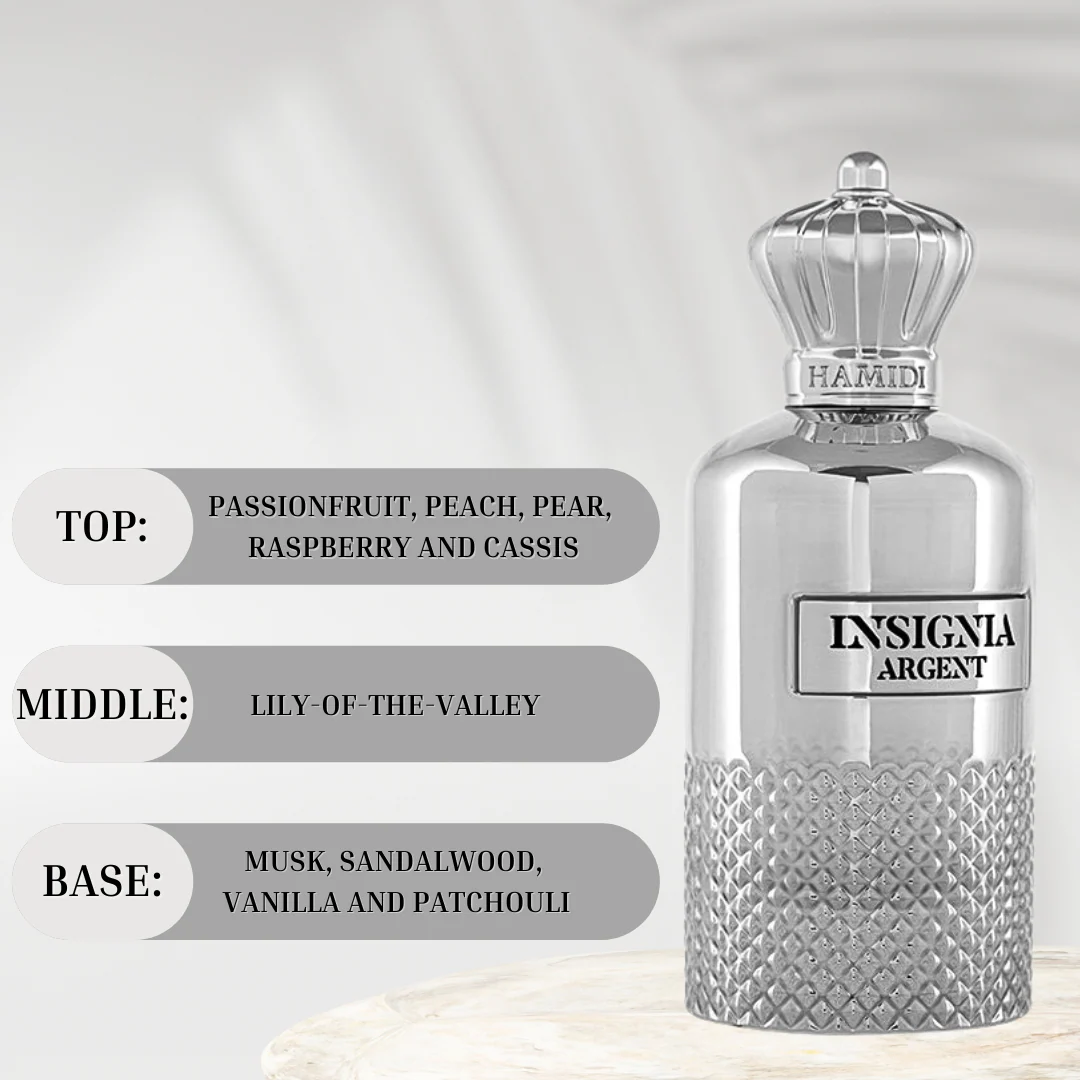 INSIGNIA ARGENT EDP Spray 105ML (3.5 OZ) By Hamidi | Illuminate Your Senses With This Exquisite Fragrance. - Image 4
