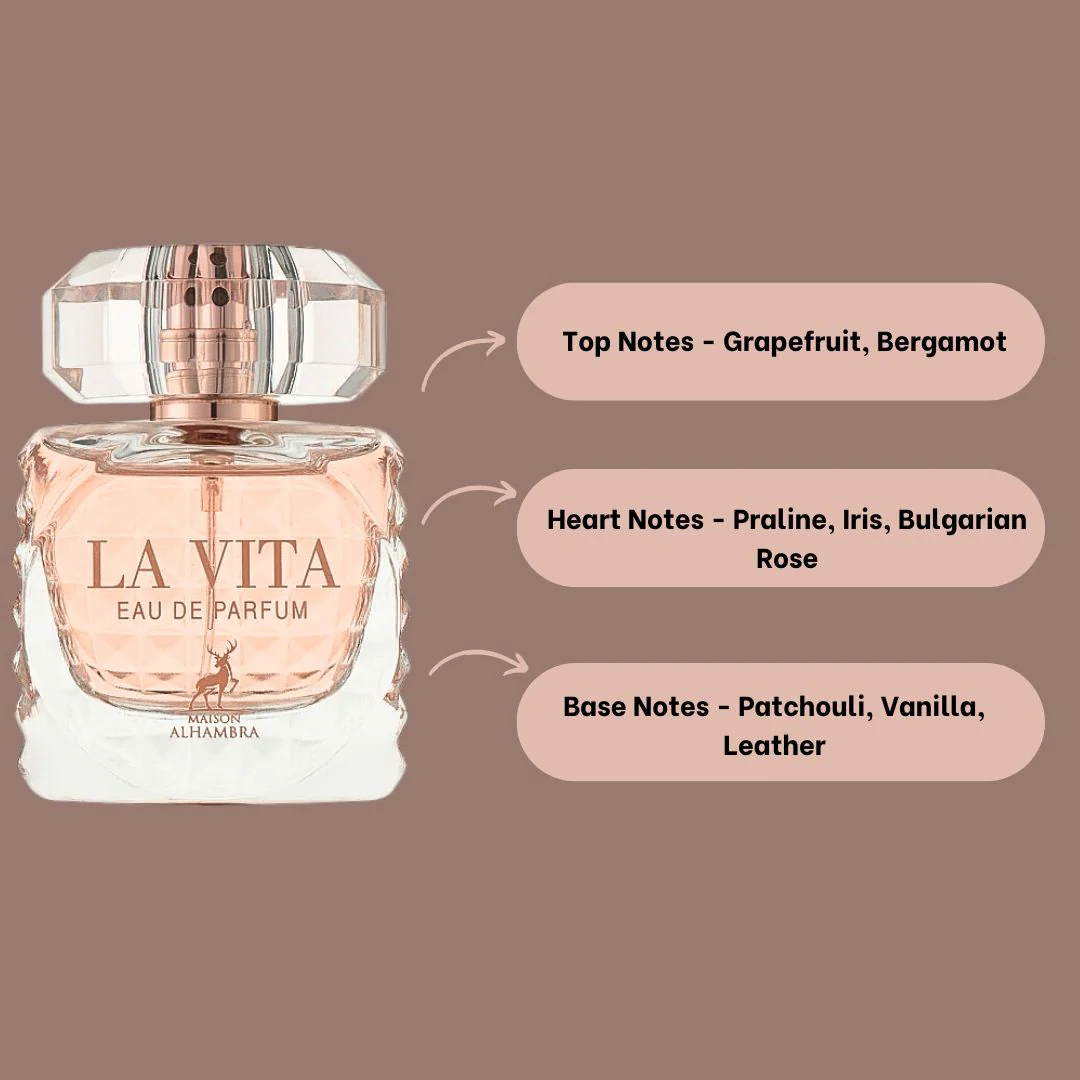 La Vita EDP Spray 100ML (3.4 OZ) by Maison Alhambra | Long Lasting, Fruity, Floral, Leathery, Luxurious Fragrance. - Image 4