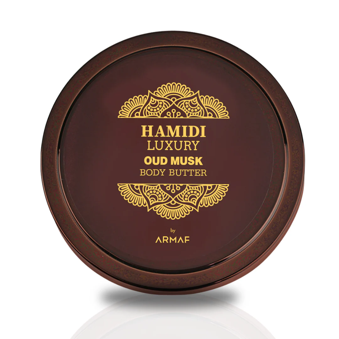 LUXURY OUD MUSK BODY BUTTER 250ML (8.4 OZ) By Hamidi | Ultra Moisturizing & Skin-Nourishing | For Men & Women.