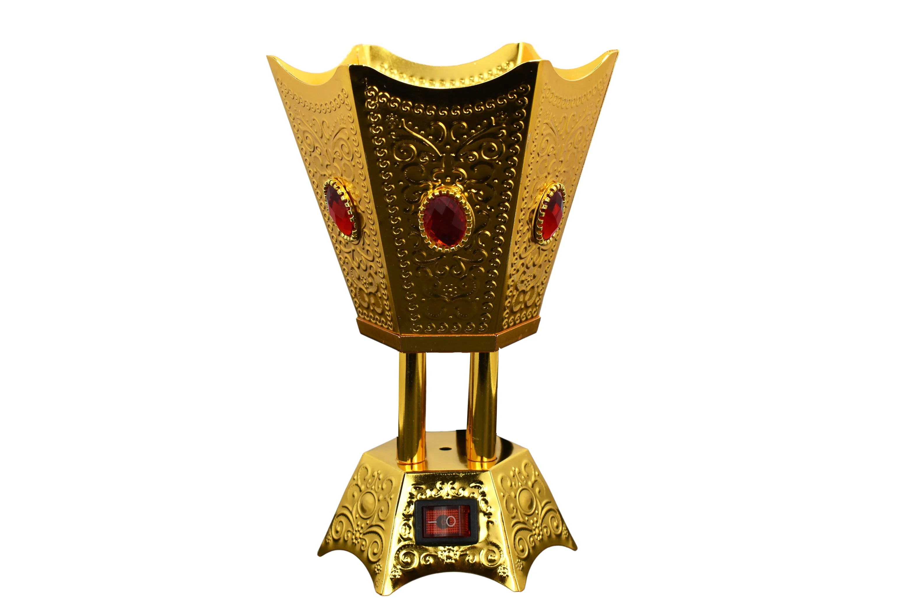 Metalic Ruby Gold Hexagon Shaped Electric Incense Bakhoor Burner by Intense Oud - Image 4