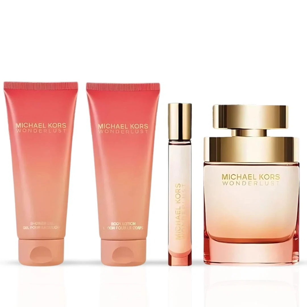 Michael Kors Wonderlust 4Pc Gift Set (3.4oz EDP Spray, 3.4oz Body Lotion, 3.4oz Shower Gel, 10ml EDP Spray) - Image 2