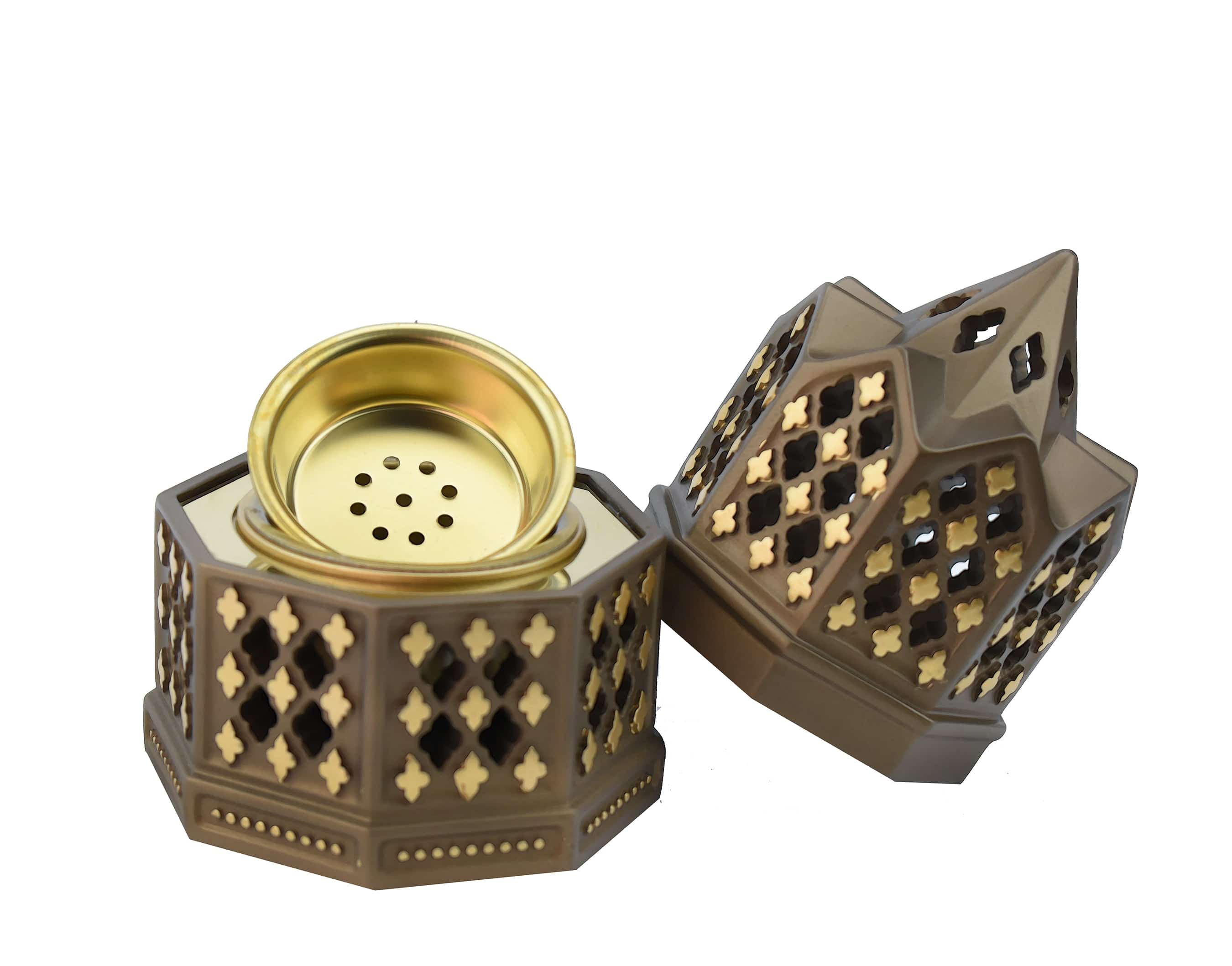 Minaret Style Closed Incense Bakhoor Burner - Brown - Image 3