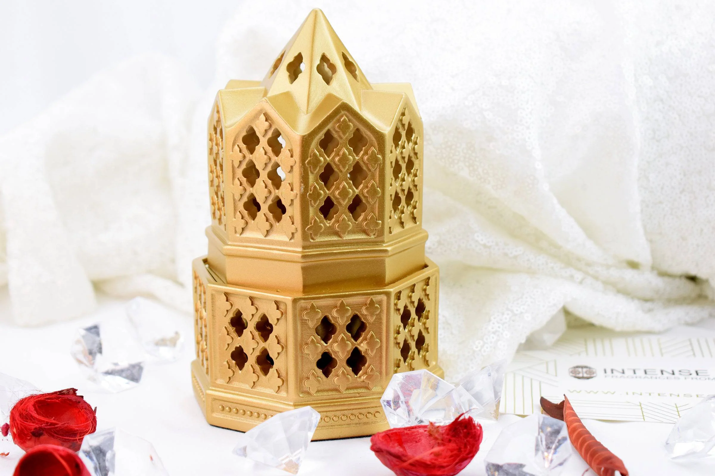Minaret Style Closed Incense Bakhoor Burner - Gold - Image 9