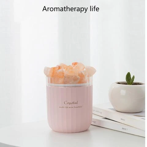 Pink Crystal Portable Aroma Therapy Humidifier With Himalayan Salt Rocks - by Intense Oud - Image 2