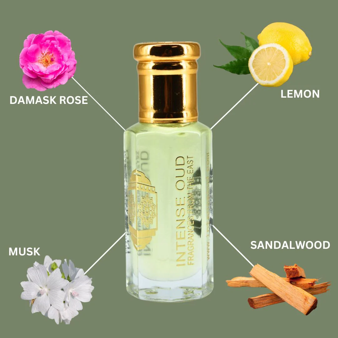 Rose Musk Perfume Oil 12ML (0.40 OZ) With Black Gift Box By Intense Oud | Fresh Rose, Zesty Lemon With A Soft Musk & Sandalwood Finish. - Image 6
