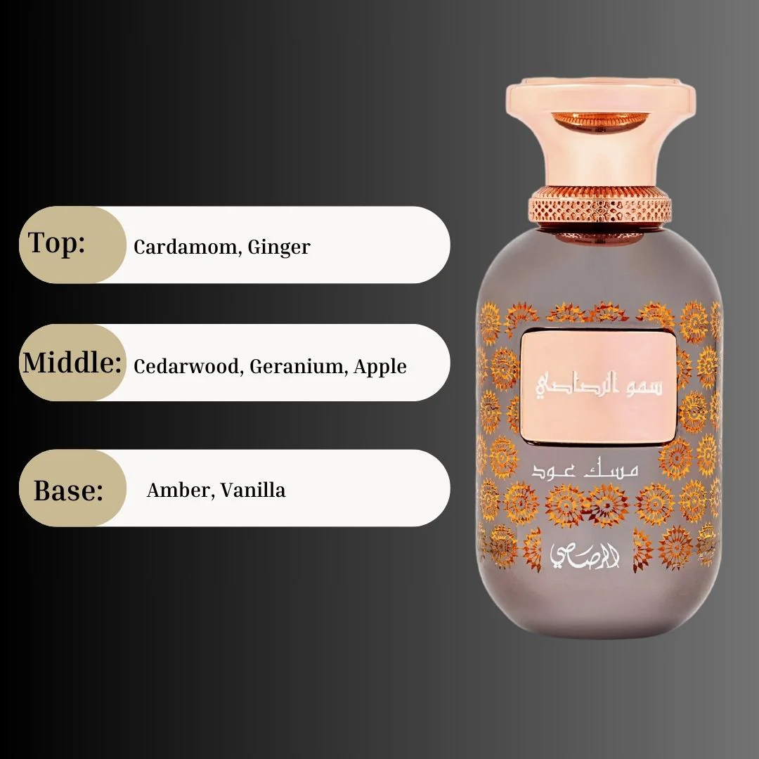 Sar Lamaan Musk Oud EDP Spray 100ML (3.4 OZ) by Rasasi | Long Lasting, Floral, Oudy, Musky, Luxurious Unisex Scent. - Image 4