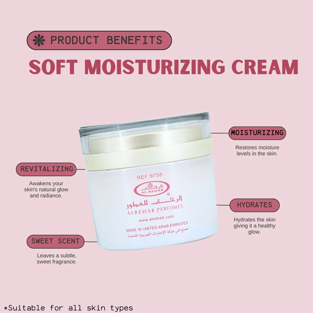 Soft Moisturizing Body Cream 70GMS By Al Rehab | Intensely Moisturizing, Softening, Restores Dry Skin, Fruity - Floral Fragrance. - Image 4