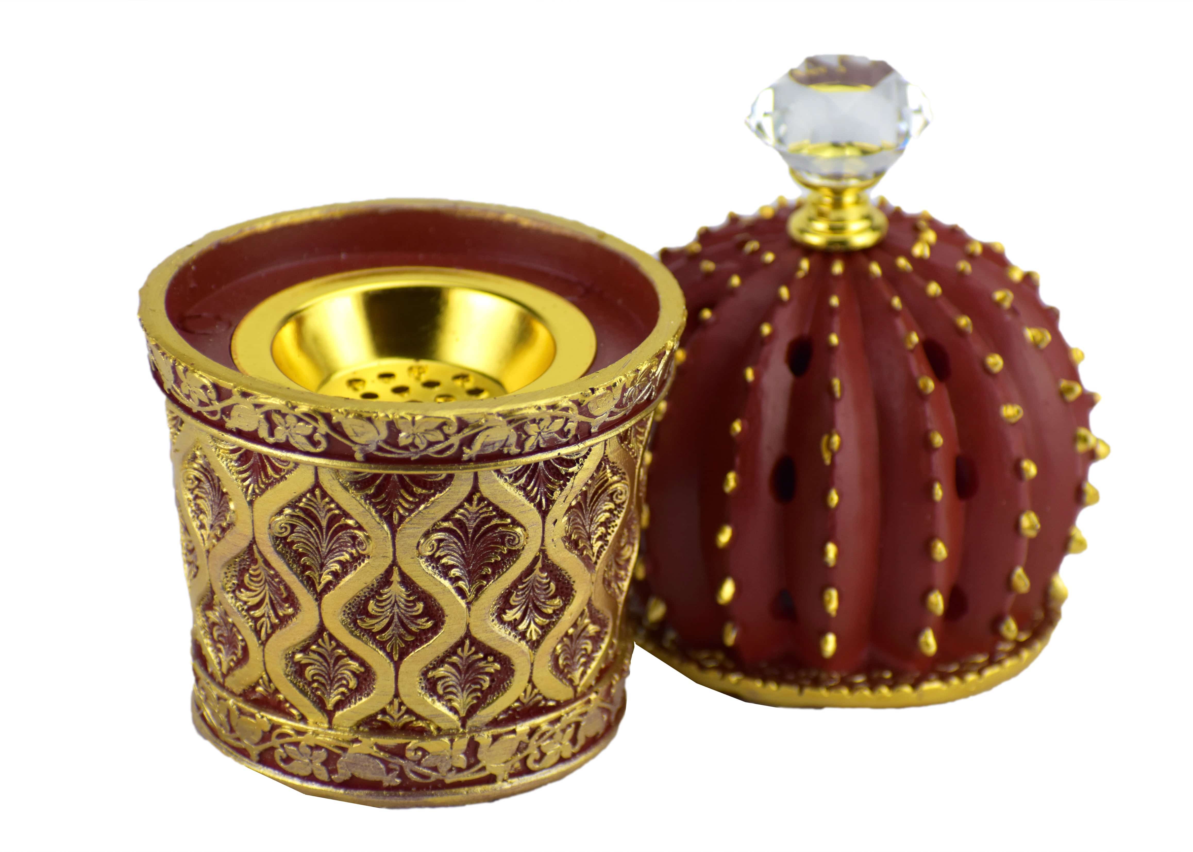 Succulent (Cactus) Style Closed Incense Bakhoor Burner - Red - Image 2