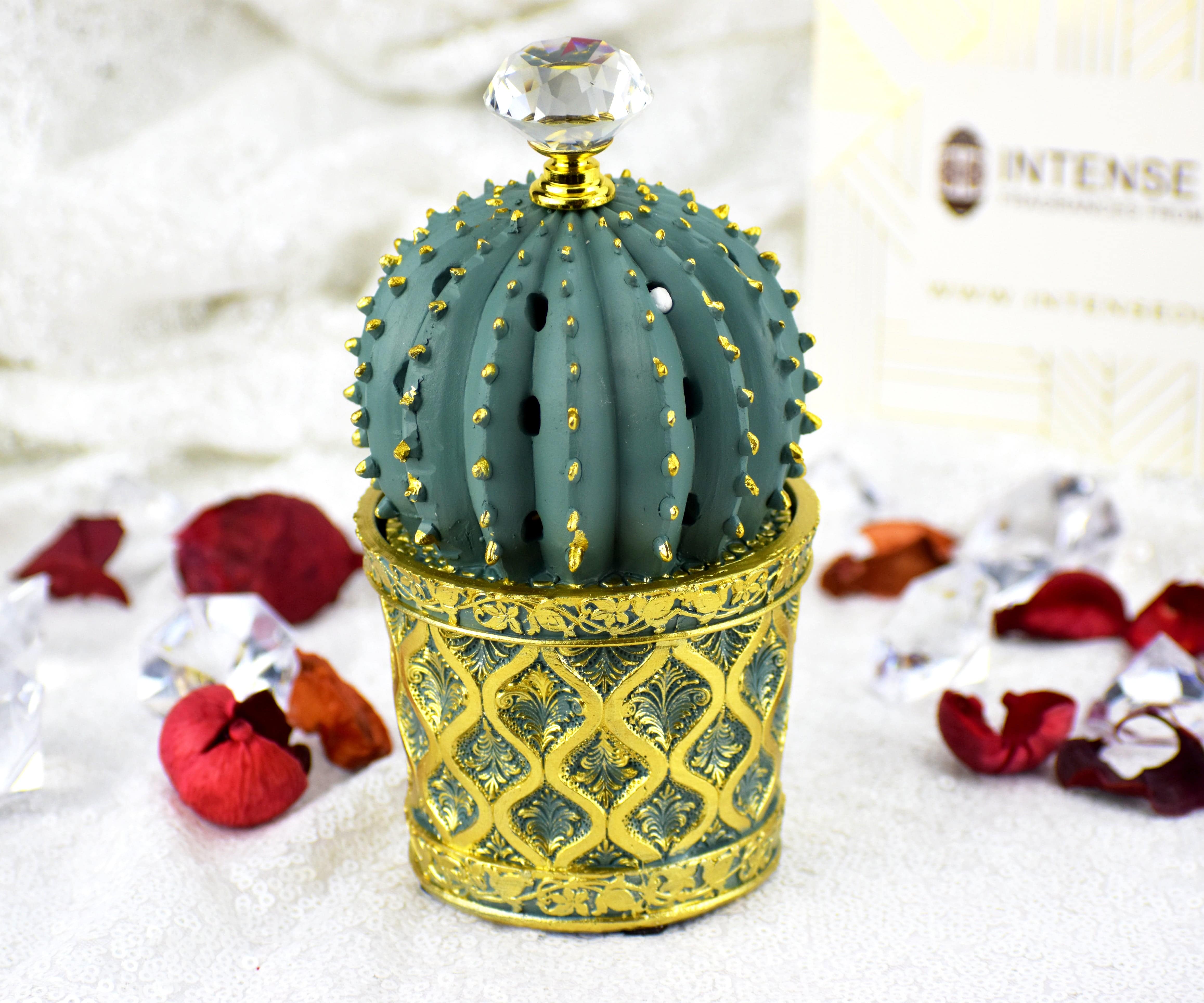 Succulent (Cactus) Style Closed Incense Bakhoor Burner - Teal - Image 5