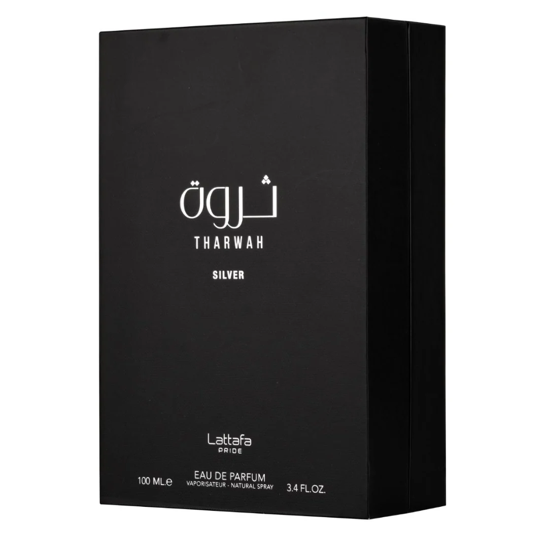 Tharwah Silver EDP - 100mL (3.4 oz) by Lattafa Pride - Image 2