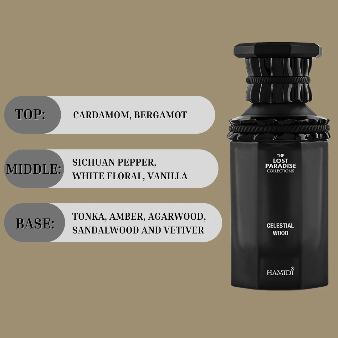 CELESTIAL WOOD EDP Spray 100ML (3.4 OZ) By Hamidi | Ethereal Blend Of Spices & Aromatic Woods. - Image 4