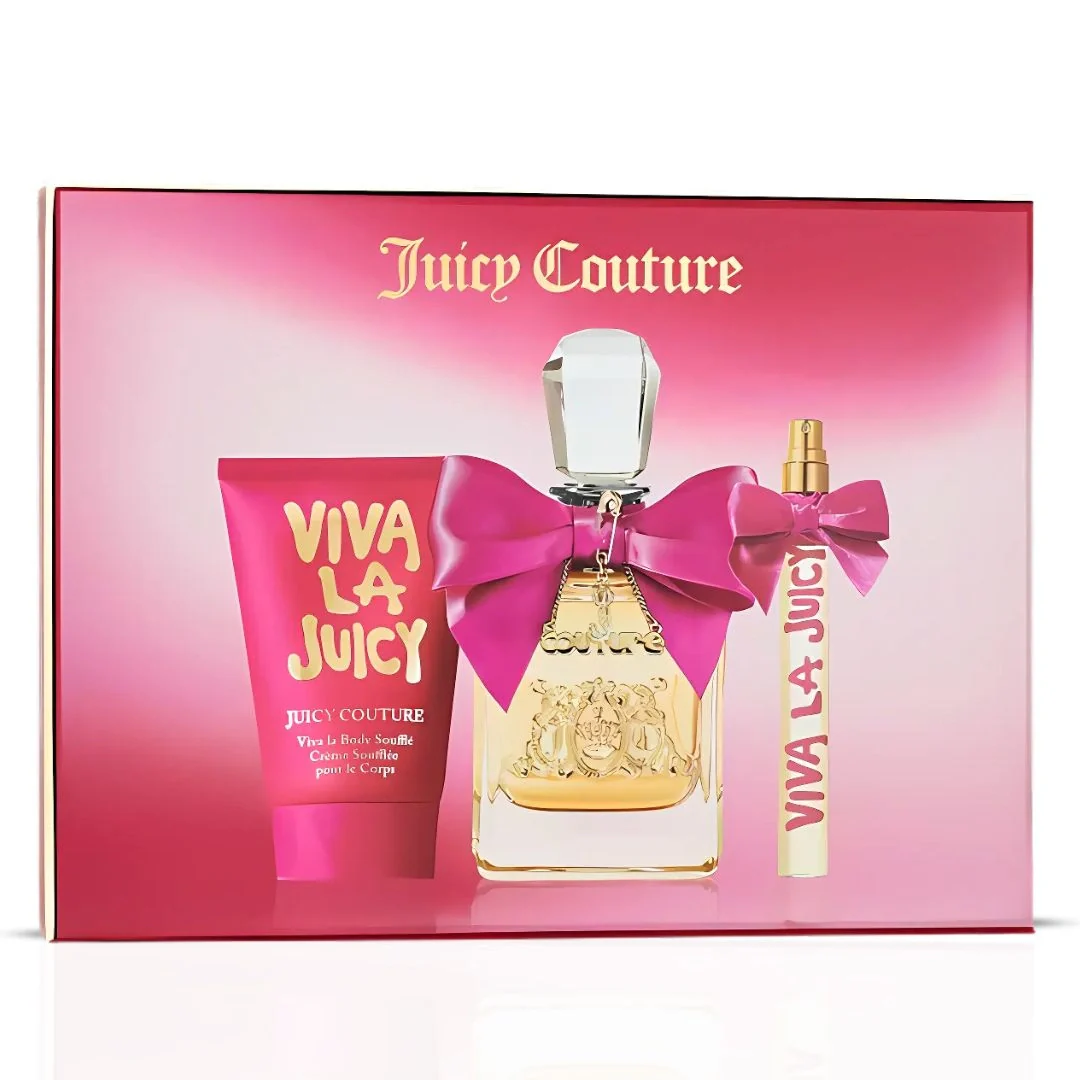 Juicy Couture Viva La Juicy 3pc Gift Set (3.4oz EDP, 4.2oz Body Souffle, 0.33oz EDP) - Image 6